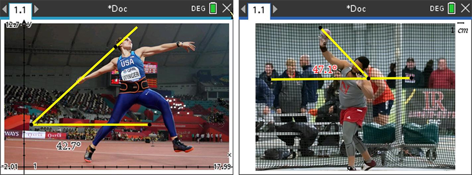 Use geometry to analyze a javelin toss.